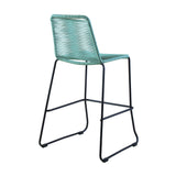 Shasta 30" Outdoor Metal and Wasabi Rope Stackable Barstool - Set of 2
