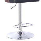 Storm Barstool in Chrome finish with Walnut wood and Black Faux Leather