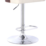 Storm Barstool in Chrome finish with Walnut wood and Cream Faux Leather