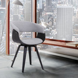 Summer Contemporary Dining Chair in Black Brush Wood Finish and Gray Fabric