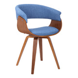 Summer Walnut Wood/Fabric 100% Polyester Dining Chair
