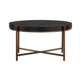 Sylvie Brushed Oak and Metal Round Coffee Table