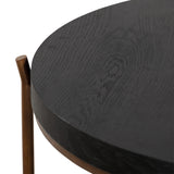 Sylvie Brushed Oak and Metal Round Coffee Table