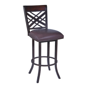 Tahiti 26" Barstool in Auburn Bay finish with Brown Pu upholstery