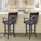 Tahiti 30" Arm Barstool in Auburn Bay finish with Brown Pu upholstery