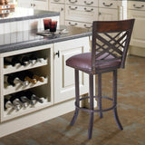 Tahiti  30" Barstool in Auburn Bay finish with Brown Pu upholstery