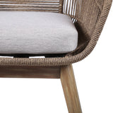 Tutti Frutti Indoor Outdoor Dining Chair in Light Eucalyptus Wood with Latte Rope and Grey Cushion