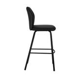 Tandy Black Faux Leather and Black Metal 26" Counter Stool