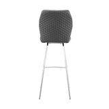 Tandy Gray Faux Leather and Brushed Stainless Steel 30" Bar Stool