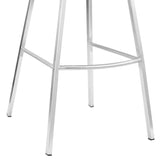 Tandy Gray Faux Leather and Brushed Stainless Steel 30" Bar Stool