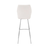 Tandy White Faux Leather and Brushed Stainless Steel 26" Counter Stool