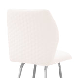 Tandy White Faux Leather and Brushed Stainless Steel 26" Counter Stool