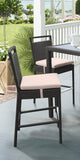 Tropez Outdoor Patio Wicker Barstool with Water Resistant Beige Fabric Cushions