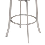 Viper 26" Counter Height Swivel Black Faux Leather and Brushed Stainless Steel Bar Stool