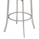 Viper 30" Bar Height Swivel Grey Faux Leather and Brushed Stainless Steel Bar Stool