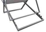 Wave Outdoor Patio Aluminum Deck Chair in Grey Powder Coated Finish with Grey Sling Textilene