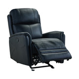 Wolfe Contemporary Recliner in Black Genuine Leather