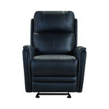 Wolfe Contemporary Recliner in Black Genuine Leather