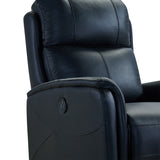 Wolfe Contemporary Recliner in Black Genuine Leather