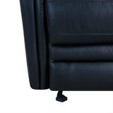 Wolfe Contemporary Recliner in Black Genuine Leather