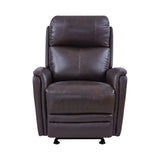 Wolfe Contemporary Recliner in Dark Brown Genuine Leather