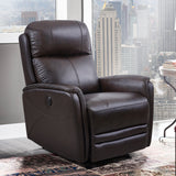 Wolfe Contemporary Recliner in Dark Brown Genuine Leather