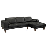 Wynne Wood/Leather 100% Cowhide Leather Sectional