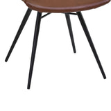 Zurich Dining Chair in Vintage Coffee Faux Leather and Black Metal Finish - Set of 2