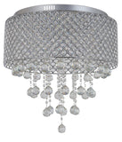 Bethel Chrome Flush Mount in Metal & Crystal