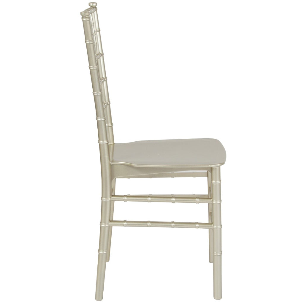 English Elm EE2093 Traditional Commercial Grade Flat Seat Resin Chiavari Chair Champagne EEV-14883