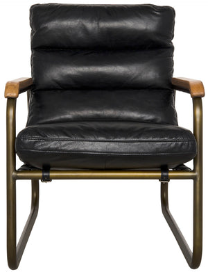 Noir Cowhide Arm Chair LEA-C0118-1D