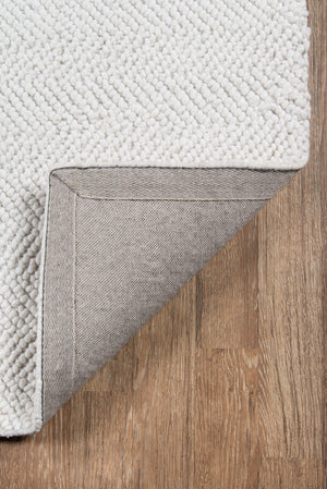 Momeni Erin Gates Ledgebrook LED-1 Hand Woven Contemporary Striped Indoor Area Rug Ivory 8'9" x 11'9" LEDGELED-1IVY89B9