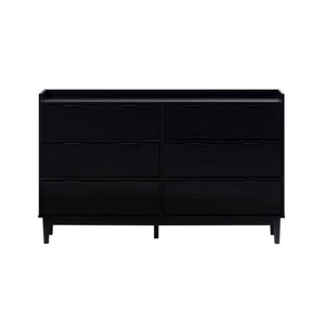 Walker Edison Lee Mid-century Modern/ 55.1" Solid Wood 6-Drawer Chest with Gallery LEEBDBL