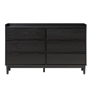 Walker Edison Lee Mid-century Modern/ 55.1" Solid Wood 6-Drawer Chest with Gallery LEEBDBL