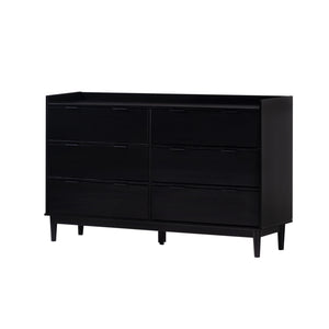 Walker Edison Lee Mid-century Modern/ 55.1" Solid Wood 6-Drawer Chest with Gallery LEEBDBL