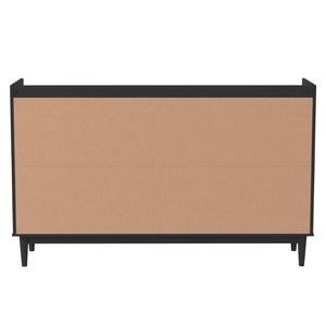 Walker Edison Lee Mid-century Modern/ 55.1" Solid Wood 6-Drawer Chest with Gallery LEEBDBL