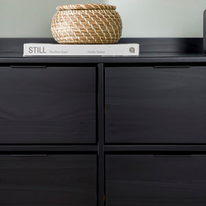 Walker Edison Lee Mid-century Modern/ 55.1" Solid Wood 6-Drawer Chest with Gallery LEEBDBL