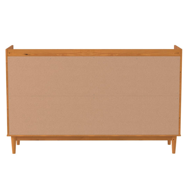 Walker Edison Lee Mid-century Modern/ 55.1" Solid Wood 6-Drawer Chest with Gallery LEEBDCA