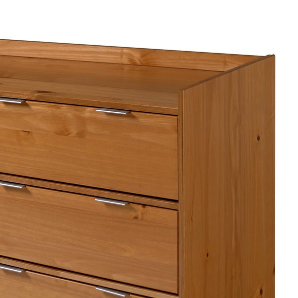 Walker Edison Lee Mid-century Modern/ 55.1" Solid Wood 6-Drawer Chest with Gallery LEEBDCA