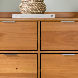 Walker Edison Lee Mid-century Modern/ 55.1" Solid Wood 6-Drawer Chest with Gallery LEEBDCA