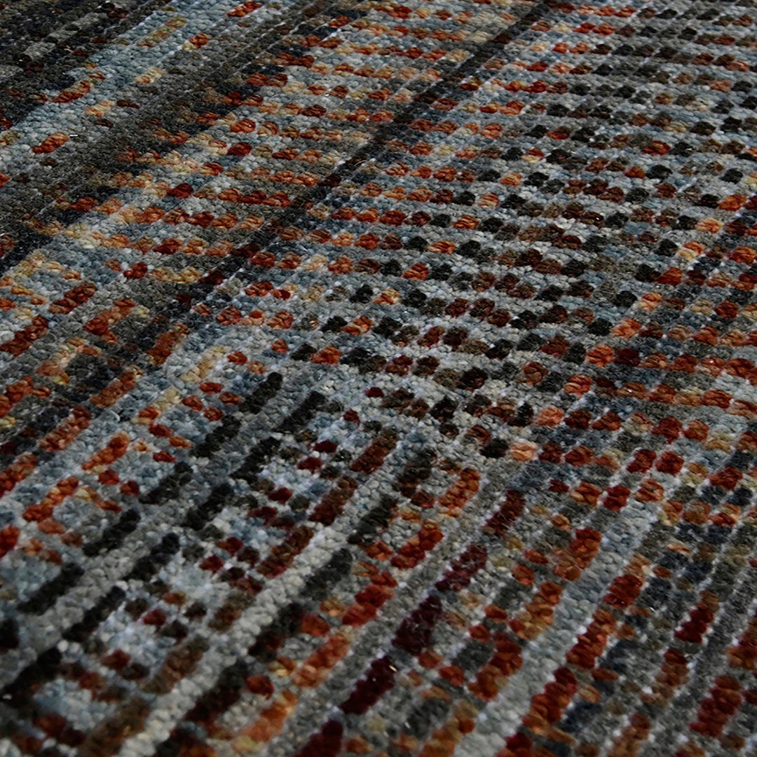Legacy Hand-Knotted Geometric Area Rug in New Zealand Wool - Artisan C
