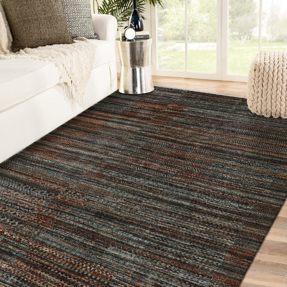 AMER Rugs Legacy LEG-15 Hand-Knotted Geometric Transitional Area Rug Dark Red 10' x 14'