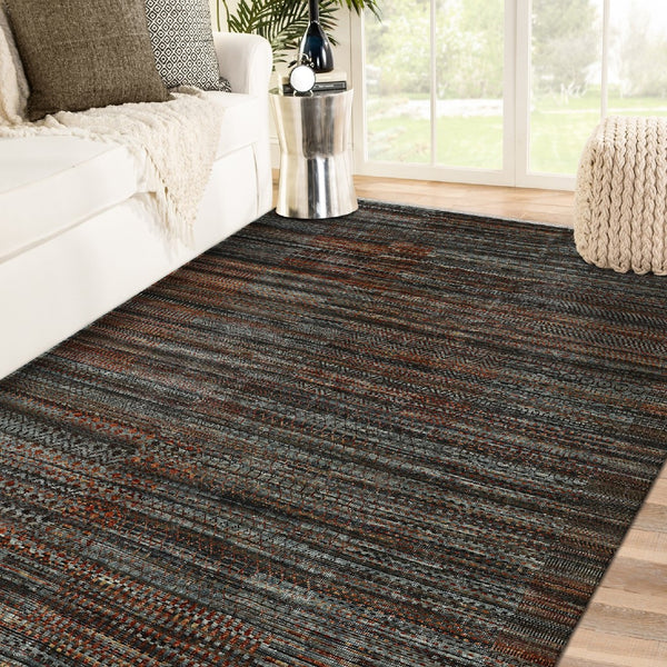 AMER Rugs Legacy LEG-15 Hand-Knotted Geometric Transitional Area Rug Dark Red 10' x 14'