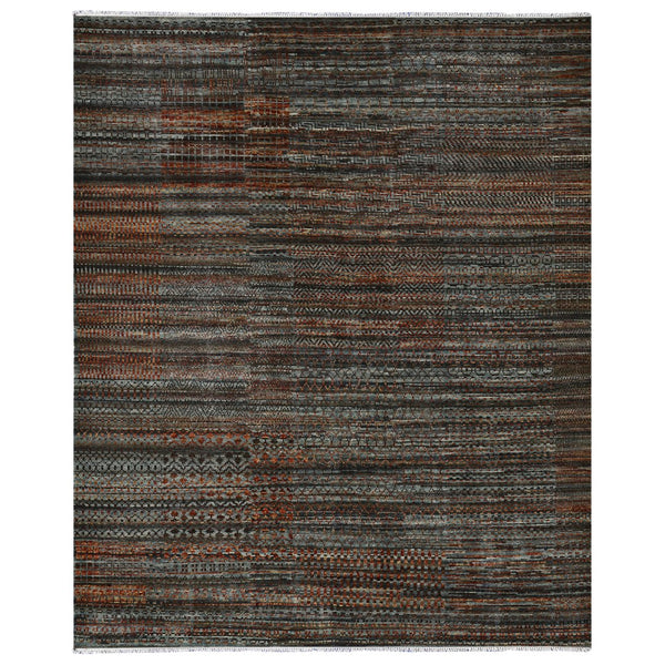 AMER Rugs Legacy LEG-15 Hand-Knotted Geometric Transitional Area Rug Dark Red 10' x 14'