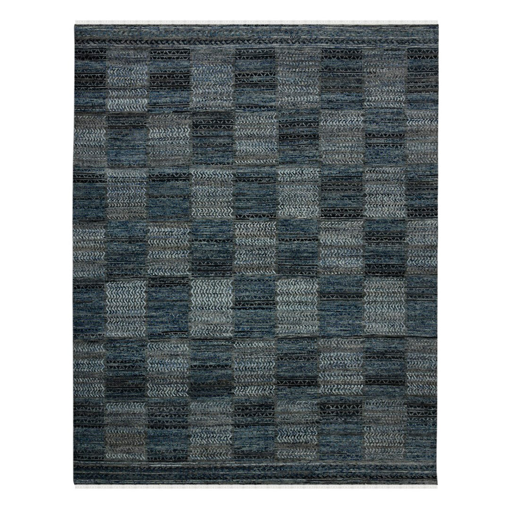 AMER Rugs Legacy LEG-8 Hand-Knotted Geometric Transitional Area Rug Gray/Blue 10' x 14'