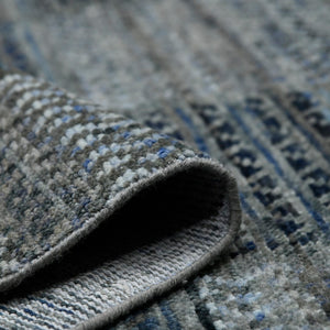 AMER Rugs Legacy LEG-8 Hand-Knotted Geometric Transitional Area Rug Gray/Blue 10' x 14'