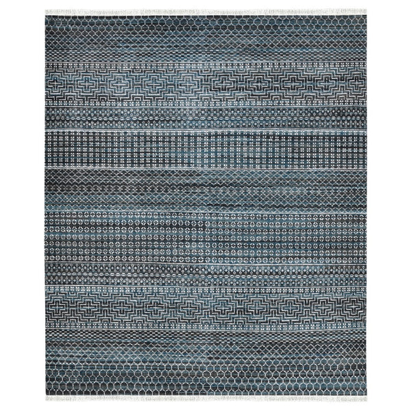 AMER Rugs Legacy LEG(V)-25 Hand-Knotted Geometric Transitional Area Rug Blue 10' x 14'