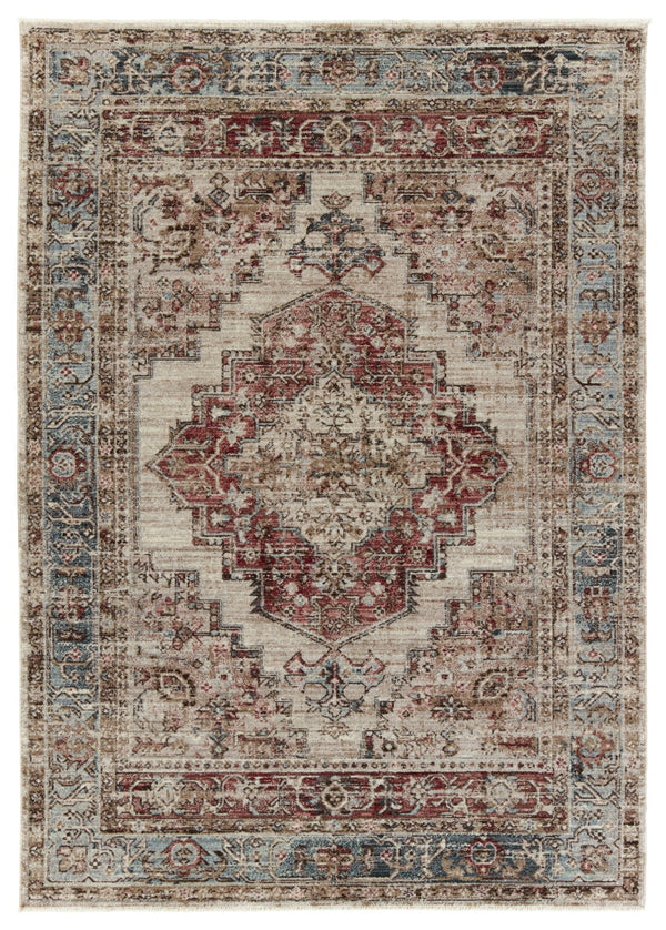 Jaipur Living Leila Emory Vibe LEI03 Power Loomed 100% Polyester Medallion Area Rug Red 100% Polyester RUG155508