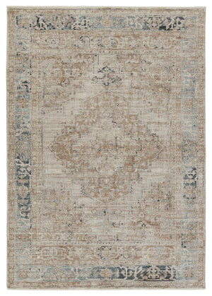 Jaipur Living Leila Emory Vibe LEI04 Power Loomed 100% Polyester Medallion Area Rug Taupe 100% Polyester RUG155509