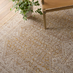 Jaipur Living Leila Harriet Vibe LEI06 Power Loomed 100% Polyester Medallion Area Rug Gold 100% Polyester RUG155511